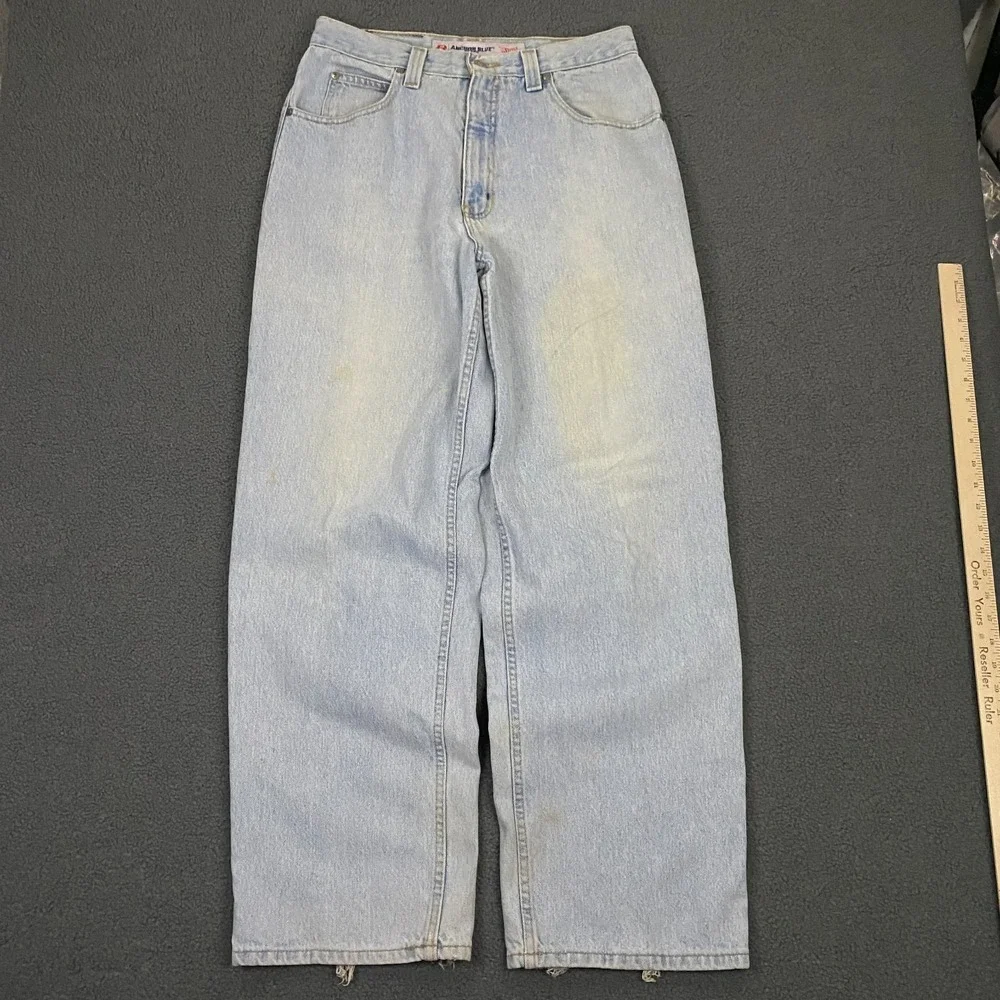 VTG Y2K Anchor Blue Beyond Baggy Jeans FITS 32x30 Blue Relaxed Skater Wide Leg